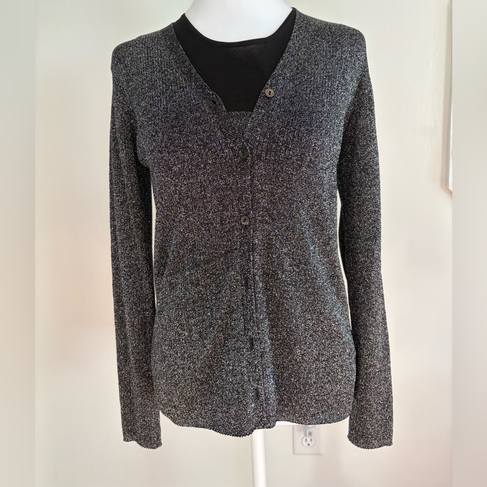 🎾August Silk Black & Silver Shimmery Sweater Set